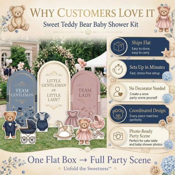 Little Gentleman or Little Lady Gender Reveal Backdrop Set 5