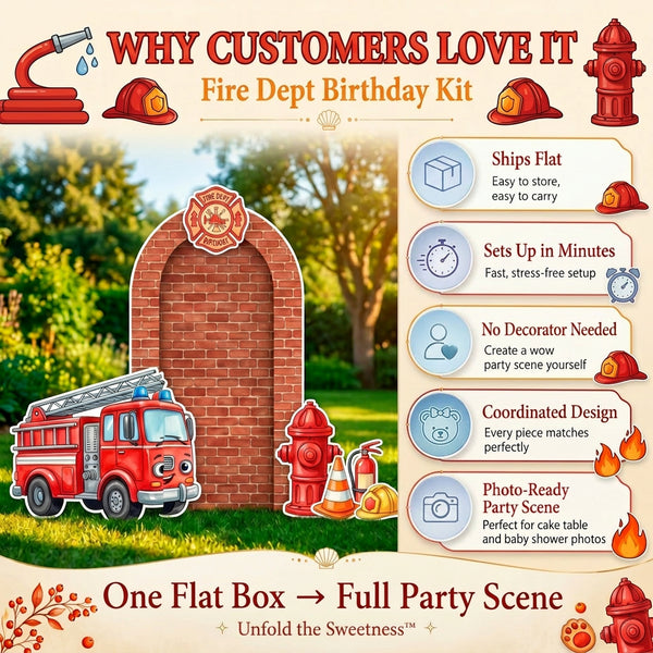 Fire Dept Birthday Backdrop Set 5