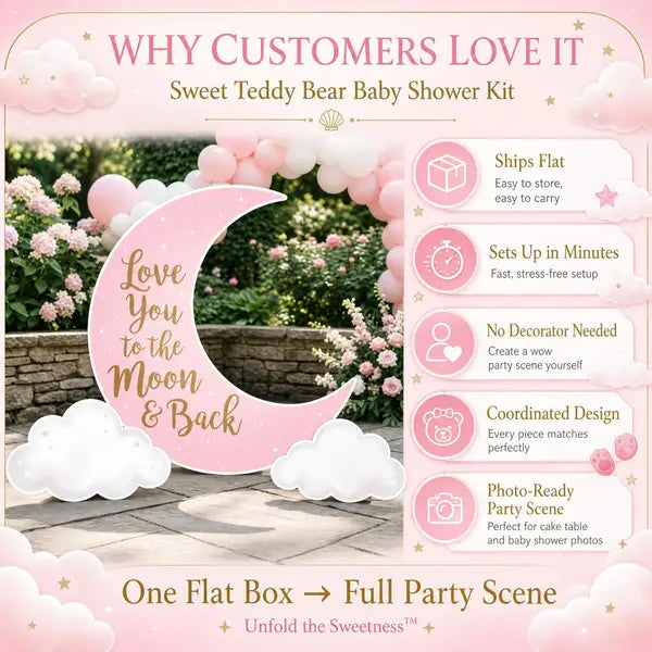 Love You to the Moon Backdrop Set 4