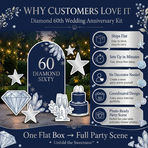 Diamond Sixty 60th Birthday Backdrop Set 7