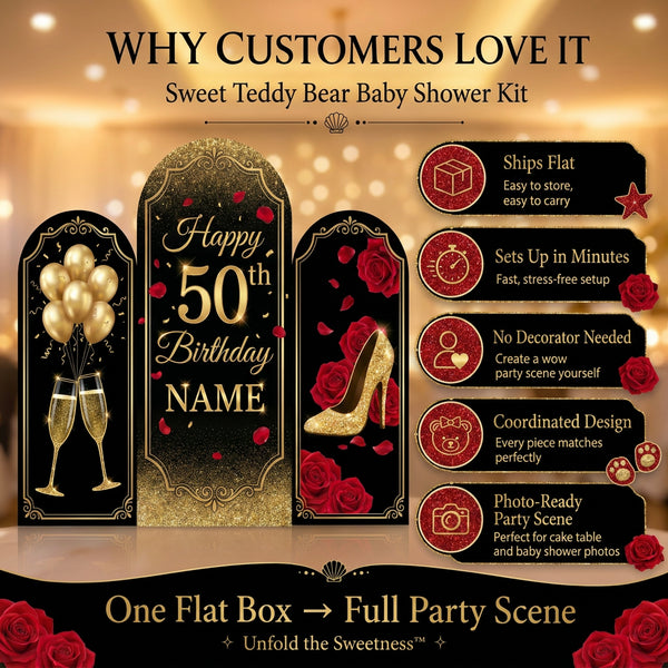 Personalized Happy 50th Birthday Backdrop Set 5