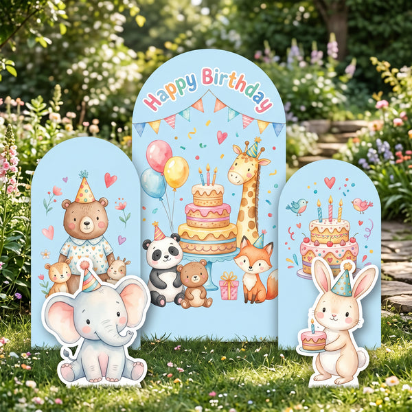 Happy Birthday Animal Backdrop Set 1
