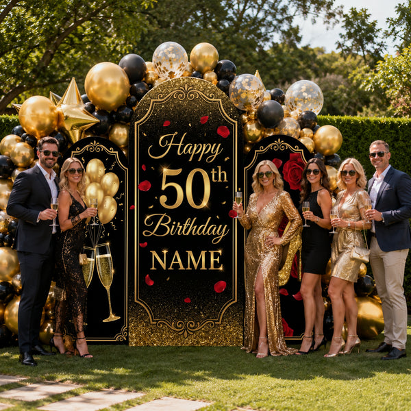 Personalized Happy 50th Birthday Backdrop Set 11