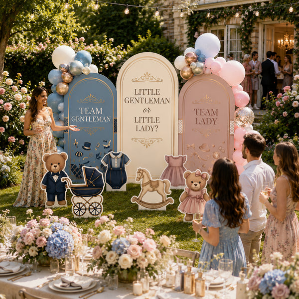 Little Gentleman or Little Lady Gender Reveal Backdrop Set 9