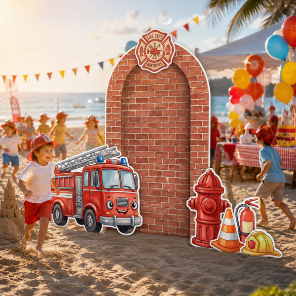 Fire Dept Birthday Backdrop Set 9