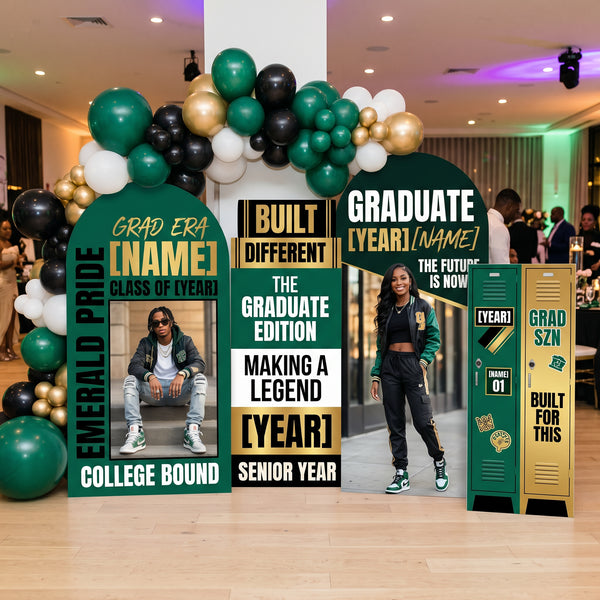 Personalized Graduation Backdrop Set with Photo 1