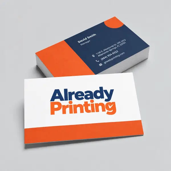 Standard business cards printed on glossy 14pt cardstock