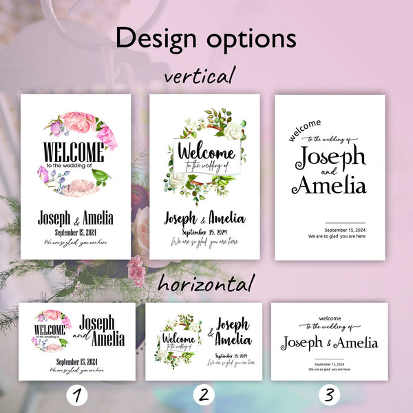 Floral White Wedding Sign 2