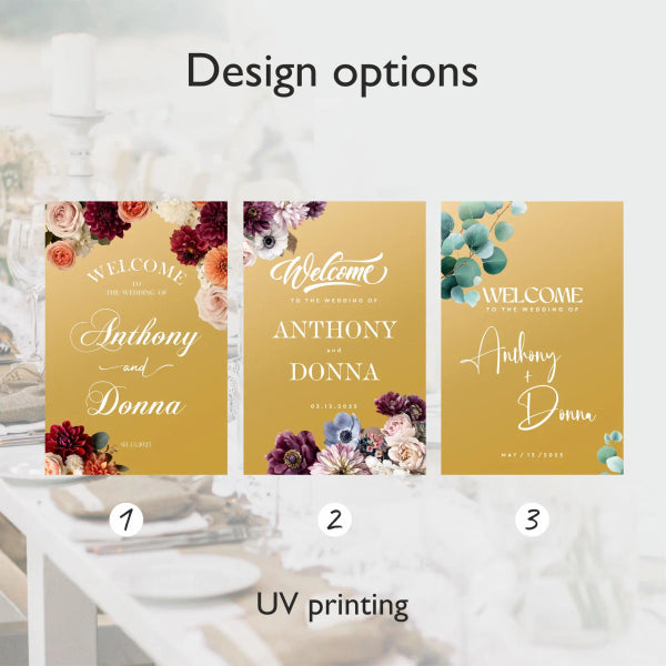 Floral Mirror Wedding Sign 2