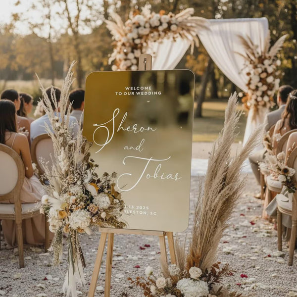 Mirror Acrylic Wedding Sign 1
