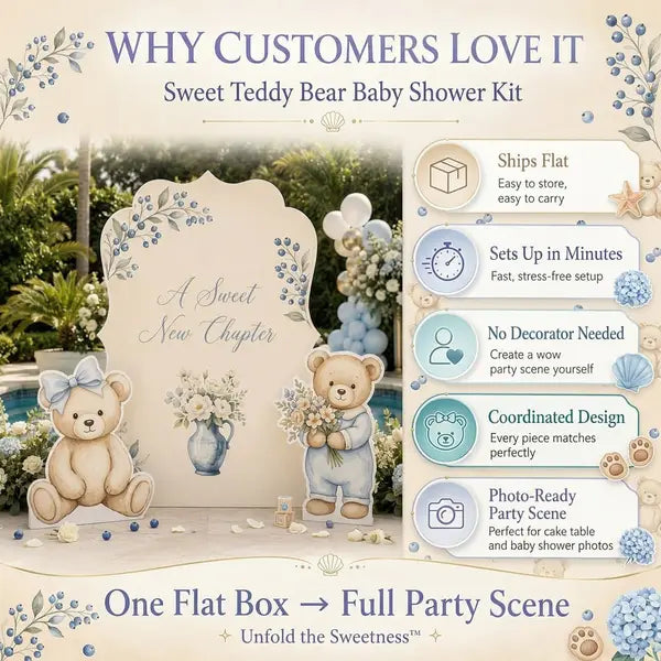 A Sweet New Chapter Baby Shower Backdrop Set 6